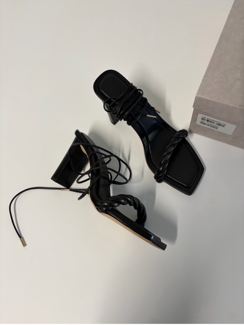 Jimmy Choo Diosa 85 Luxe Nappa Leather Sandals in Black